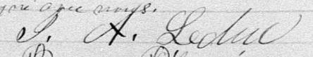 Signature de J. A. Leduc: 20 septembre 1882 Signature de J. A. Leduc: 20 septembre 1882