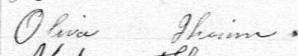 Signature de Oliva Thouin: 25 février 1884 Signature de Oliva Thouin: 25 février 1884