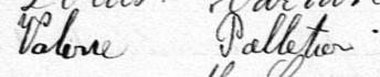 Signature de Valerie Pelletier: 26 janvier 1885 Signature de Valerie Pelletier: 26 janvier 1885