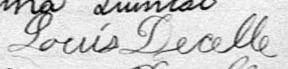 Signature de Louis Decelle: 3 février 1885 Signature de Louis Decelle: 3 février 1885