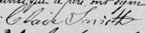 Signature de Clara Smith: 21 avril 1889 Signature de Clara Smith: 21 avril 1889