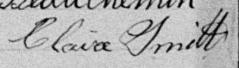 Signature de Claire Smith: 29 novembre 1891 Signature de Claire Smith: 29 novembre 1891