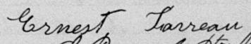 Signature de Ernest Favreau: 23 février 1886 Signature de Ernest Favreau: 23 février 1886