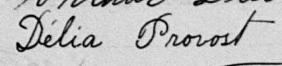 Signature de Délia Provost: 10 janvier 1888 Signature de Délia Provost: 10 janvier 1888