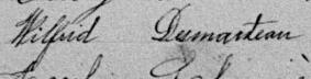 Signature de Wilfrid Desmarteau: premier octobre 1893 Signature de Wilfrid Desmarteau: premier octobre 1893