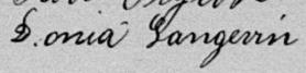 Signature de Donia Langevin: 3 mars 1890 Signature de Donia Langevin: 3 mars 1890