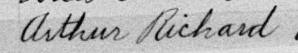 Signature de Arthur Richard: 14 décembre 1891 Signature de Arthur Richard: 14 décembre 1891