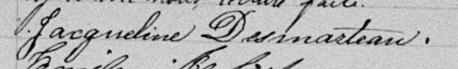 Signature de Jacqueline Desmarteau: 31 juillet 1892 Signature de Jacqueline Desmarteau: 31 juillet 1892