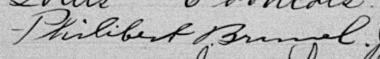 Signature de Philibert Brunel: 3 décembre 1894 Signature de Philibert Brunel: 3 décembre 1894