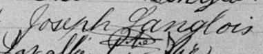Signature de Joseph Langlois: 2 juillet 1895 Signature de Joseph Langlois: 2 juillet 1895