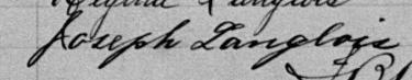 Signature de Joseph Langlois: 18 janvier 1898 Signature de Joseph Langlois: 18 janvier 1898