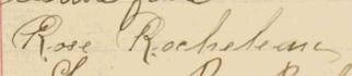 Signature de Rose Rocheleau: 15 juillet 1900 Signature de Rose Rocheleau: 15 juillet 1900