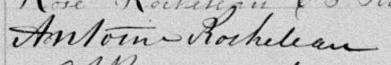 Signature de Antoine Rocheleau: 28 janvier 1896 Signature de Antoine Rocheleau: 28 janvier 1896