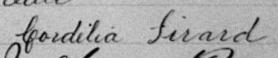 Signature de Cordélia Girard: 17 mai 1897 Signature de Cordélia Girard: 17 mai 1897