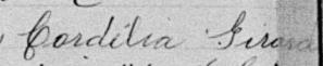 Signature de Cordélia Girard: 6 juin 1899 Signature de Cordélia Girard: 6 juin 1899