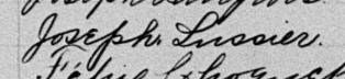 Signature de Joseph Lussier: 25 avril 1899 Signature de Joseph Lussier: 25 avril 1899