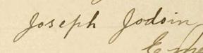 Signature de Joseph Jodoin: 29 juillet 1900 Signature de Joseph Jodoin: 29 juillet 1900