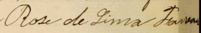 Signature de Rose de Lima Favreau: 20 novembre 1900 Signature de Rose de Lima Favreau: 20 novembre 1900