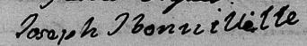 Signature de Josephh Bonniville: 3 octobre 1801 Signature de Josephh Bonniville: 3 octobre 1801