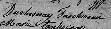 Signature de Duchesnay Taschereau: 17 septembre 1804 Signature de Duchesnay Taschereau: 17 septembre 1804