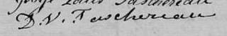Signature de D. V. Taschereau: 31 janvier 1822 Signature de D. V. Taschereau: 31 janvier 1822