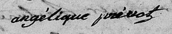 Signature de Angélique Prévot: 27 juillet 1807 Signature de Angélique Prévot: 27 juillet 1807