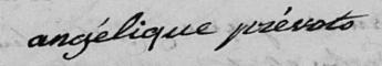 Signature de Angélique Prévots: 2 juillet 1812 Signature de Angélique Prévots: 2 juillet 1812