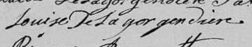 Signature de Louise De Lagorgendiere: 17 février 1820 Signature de Louise De Lagorgendiere: 17 février 1820
