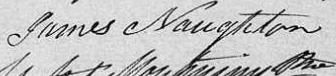 Signature de James Naughton: 16 juin 1829 Signature de James Naughton: 16 juin 1829