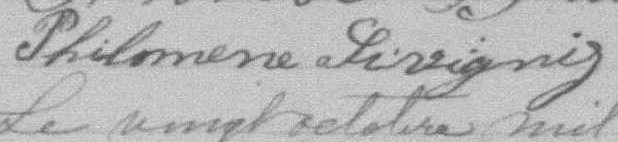 Signature de Philomene Sivigny: 20 octobre 1890