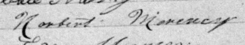Signature de Norbert Morency: 31 juillet 1881 Signature de Norbert Morency: 31 juillet 1881