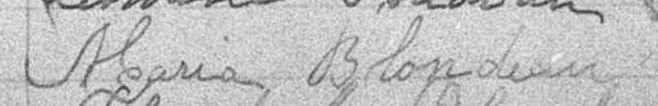 Signature de Maria Blondeau: 10 octobre 1898 Signature de Maria Blondeau: 10 octobre 1898