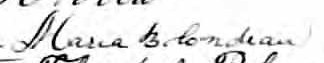 Signature de Maria Blondeau: 21 août 1899 Signature de Maria Blondeau: 21 août 1899
