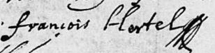 Signature de Francois Hertel: 1664 Signature de Francois Hertel: 1664