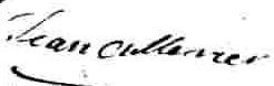 Signature de Jean Cullerier: 9 janvier 1696