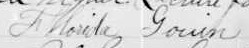 Signature de Florida Gouin: 17 juillet 1905 Signature de Florida Gouin: 17 juillet 1905