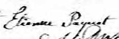 Signature de Etienne Paquet: 5 septembre 1830 Signature de Etienne Paquet: 5 septembre 1830