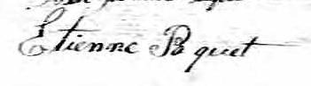 Signature de Etienne Paquet: 28 mars 1832 Signature de Etienne Paquet: 28 mars 1832