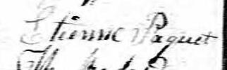 Signature de Etienne Paquet: 4 février 1834 Signature de Etienne Paquet: 4 février 1834