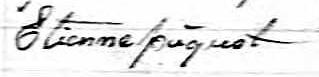 Signature de Etienne Pâquet: 23 novembre 1838 Signature de Etienne Pâquet: 23 novembre 1838