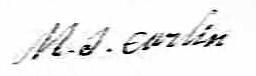 Signature de M.J. Carlin: 25 janvier 1819 Signature de M.J. Carlin: 25 janvier 1819