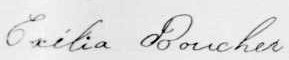 Signature d'Exélia Boucher: 10 juillet 1893 Signature d'Exélia Boucher: 10 juillet 1893