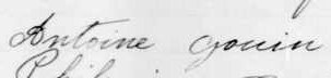 Signature d'Antoine Gouin: 12 juin 1897 Signature d'Antoine Gouin: 12 juin 1897