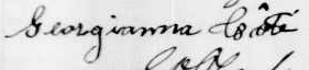 Signature de Georgianna Côté: 5 octobre 1903 Signature de Georgianna Côté: 5 octobre 1903