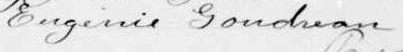 Signature d'Eugénie Goudreau: 10 septembre 1899 Signature d'Eugénie Goudreau: 10 septembre 1899