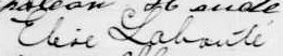 Signature d'Elise Labonté: 11 juillet 1901 Signature d'Elise Labonté: 11 juillet 1901