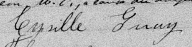 Signature de Cyrille Guay: 6 mars 1899 Signature de Cyrille Guay: 6 mars 1899