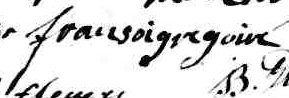 Signature de Fransoi Gregoire: 2 février 1778 Signature de Fransoi Gregoire: 2 février 1778